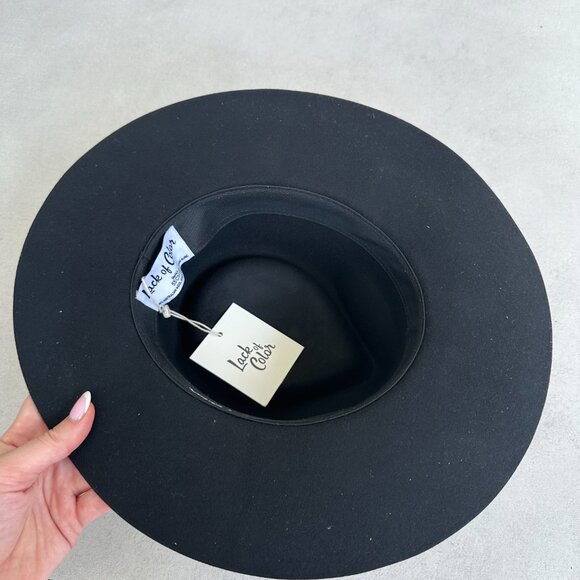 NWT Lack Of Color Phoenix Fedora Hat Sz Small Black Wool Ribbon Hat Band - Picture 10 of 10